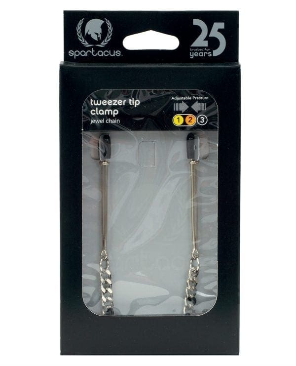 Spartacus Adjustable Tweezer Nipple Clamps w/Jewel Chain