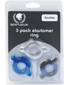 Spartacus Elastomer Cock Ring Set - Black