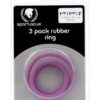 Spartacus Rubber Cock Ring Set - Purple Pack of 3