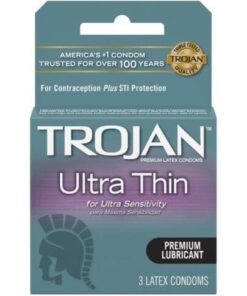 Trojan Ultra Thin Lubricated Condoms - Box of 3