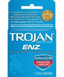 Trojan Enz Spermicidal Lubricated Condoms - Box of 3