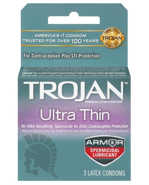 Trojan Ultra Thin Armor Spermicidal - Box of 3