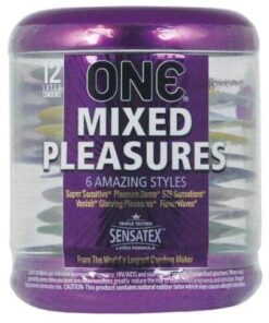 One Mixed Pleasures Condoms - Jar of 12