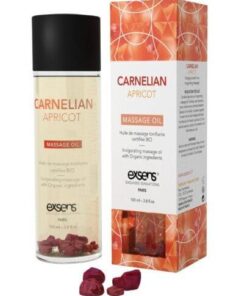 EXSENS of Paris Organic Massage Oil w/Stones - Carnelian Apricot