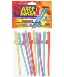 Party Pecker Straws - Asst. Colors Pack of 10