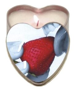 Earthly Body Suntouched Hemp Edible Candle - 4.7 oz Heart Tin Strawberry