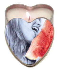 Earthly Body Suntouched Hemp Edible Candle - 4.7 oz Heart Tin Watermelon