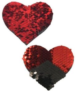 Pastease Color Changing Flip Sequins Hearts - Red/Black O/S