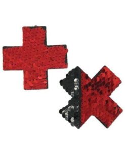 Pastease Color Changing Flip Sequins Cross - Red/Black O/S