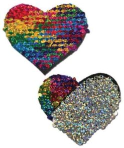 Pastease Color Changing Flip Sequins Heart - Rainbow O/S