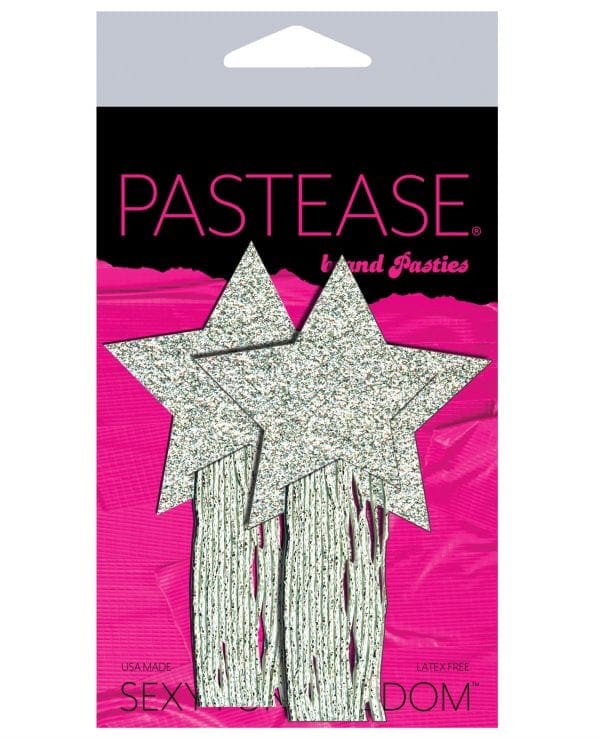 Pastease Glitter Tassle Stars - Silver O/S