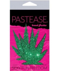 Pastease Glitter Marijuana Leaf - Green O/S