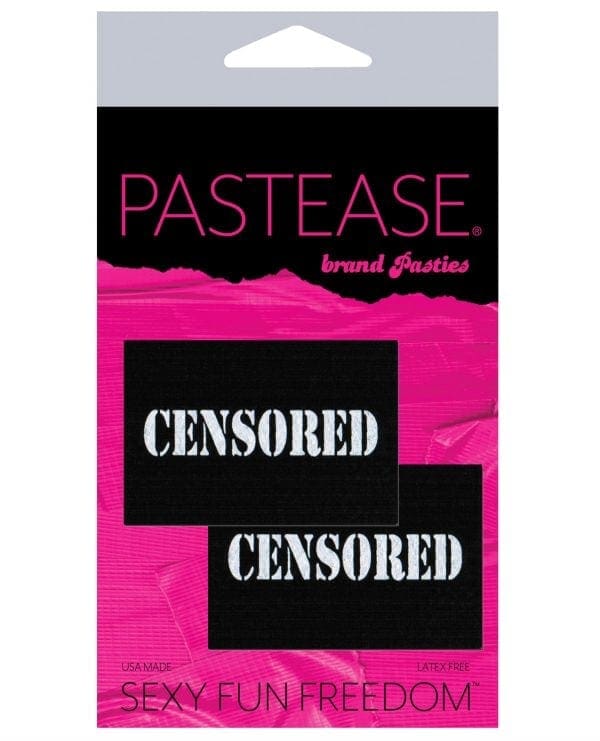 Pastease Censored Pastie - Black/White O/S