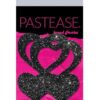 Pastease Glitter Peek a Boob Hearts - Black O/S