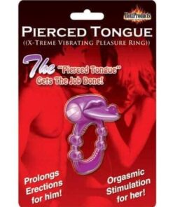 Pierced Tongue X-treme Vibrating Pleasure Ring - Purple