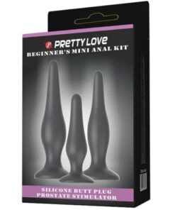 Pretty Love Beginner's Mini Anal Kit - Black Set of 3