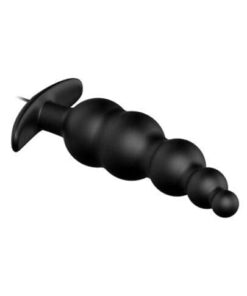 Pretty Love Vibrating Bead Shaped Butt Plug - Black