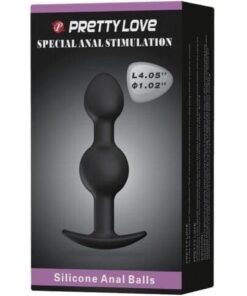 Pretty Love 4.05" Silicone Anal Plug w/Ball - Black