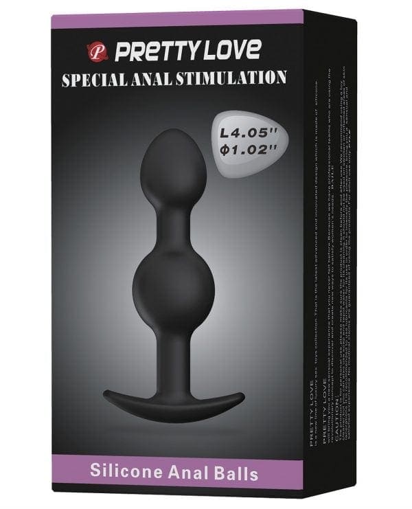 Pretty Love 4.05" Silicone Anal Plug w/Ball - Black