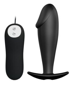 Pretty Love Vibrating Penis Shaped Butt Plug - Black