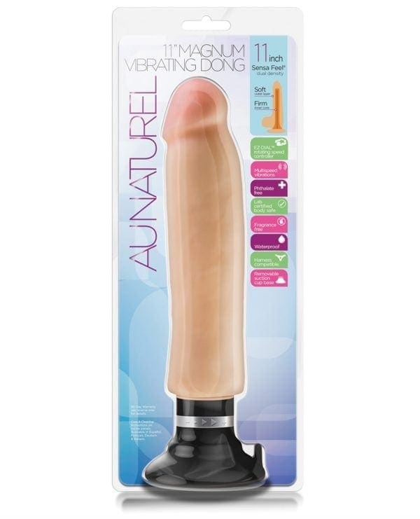 Blush Au Naturel 11" Magnum Vibrating Dong - Beige