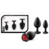 Blush Luxe Bling Plugs Training Kit - Black w/Red Gems