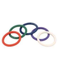 Spartacus 1.5" Rubber Cock Ring Set - Rainbow Pack of 5