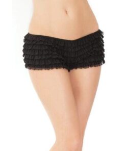 Ruffle Shorts w/Back Bow Detail Black OS/XL