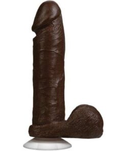 8" Realistic Cock w/Balls - Black