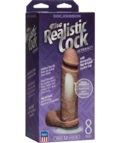 Realistic 8" Ultraskyn Cock w/Balls - Brown