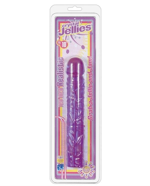 Crystal Jellies 10" Classic Dildo - Purple