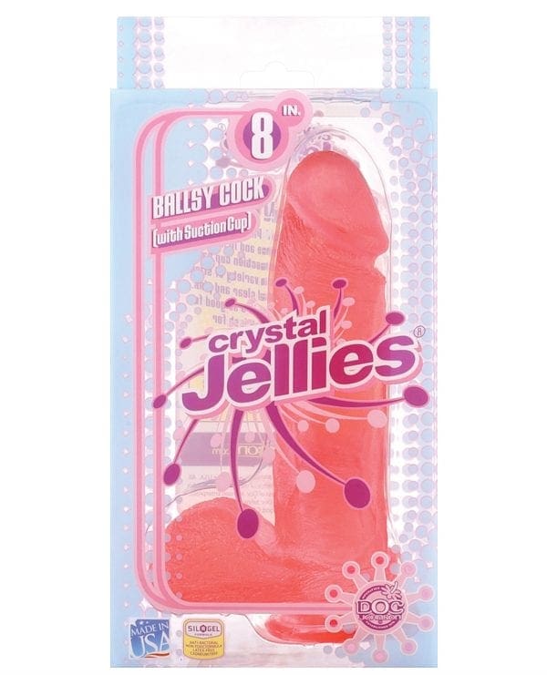 Crystal Jellies 8" Ballsy Cock - Pink