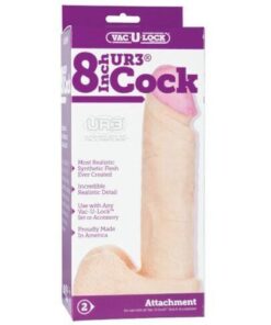 Vac-U-Lock 8" Ultraskyn Cock & Balls Attch. - White