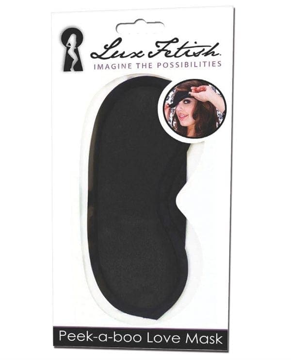 Lux Fetish Peek-a-boo Love Mask - Black