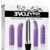 Evolved Multi Sleeve Vibrator Kit w/4 Textured Sleeves & Vibe - Purple