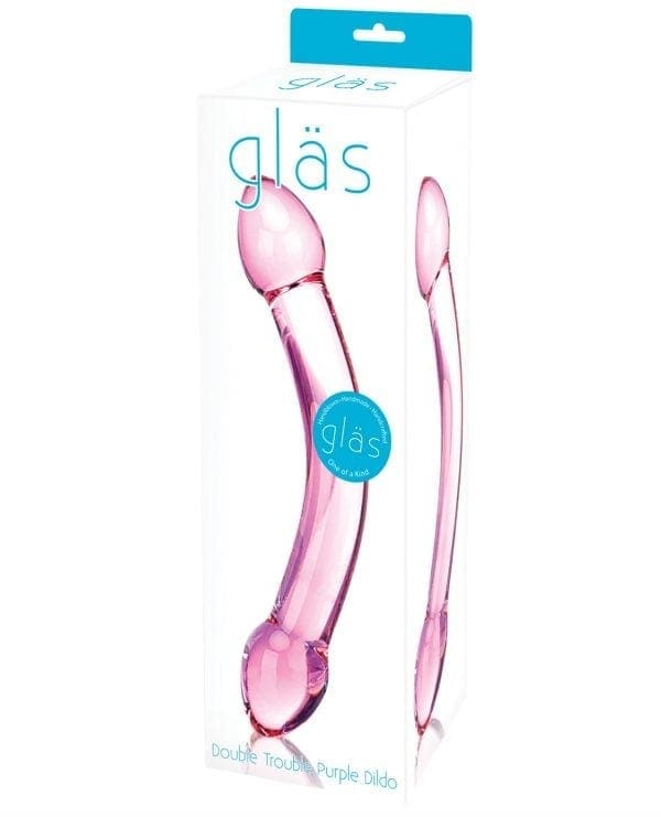 Glas Double Trouble Glass Dildo - Purple