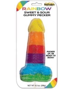 Rainbow Sweet & Sour Jumbo Gummy Cock Pop