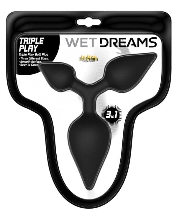 Wet Dreams Triple Play Anal Plug - Black