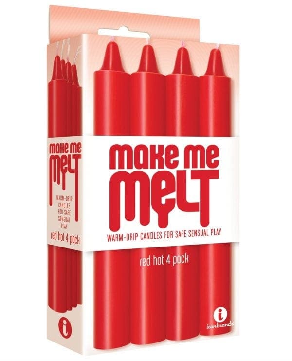 The 9's Make Me Melt Sensual Warm Drip Candles - Red Hot Pack of 4