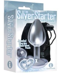 The 9's The Silver Starter Bejeweled Heart Stainless Steel Plug - Diamond