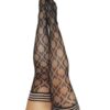 Kix'ies Elle Fishnet Diamond Thigh High Black D