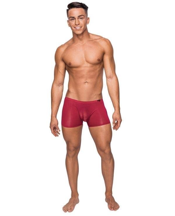 Seamless Sleek Short w/Sheer Pouch Red MD