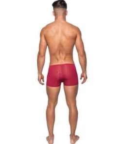 Seamless Sleek Short w/Sheer Pouch Red SM