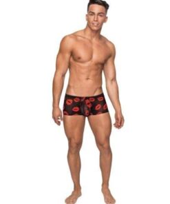 Kiss Me Stretch Mesh Mini Short Blk/Rd MD