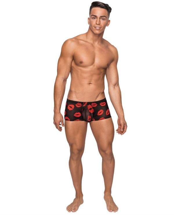 Kiss Me Stretch Mesh Mini Short Blk/Rd MD