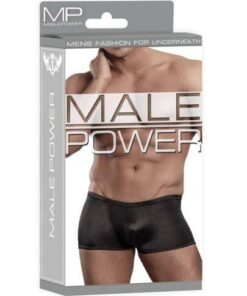 Male Power Satin Lycra Boxer Black Large