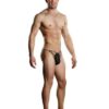 Male Power G-string w/Straps & Rings Black L/XL