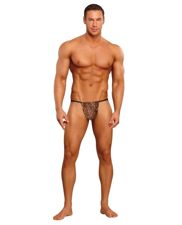 Male Power Posing Strap Thong Animal Print O/S