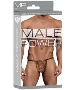 Male Power Posing Strap Thong Animal Print O/S