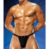 Male Power Rip off Thong w/Studs Black L/XL